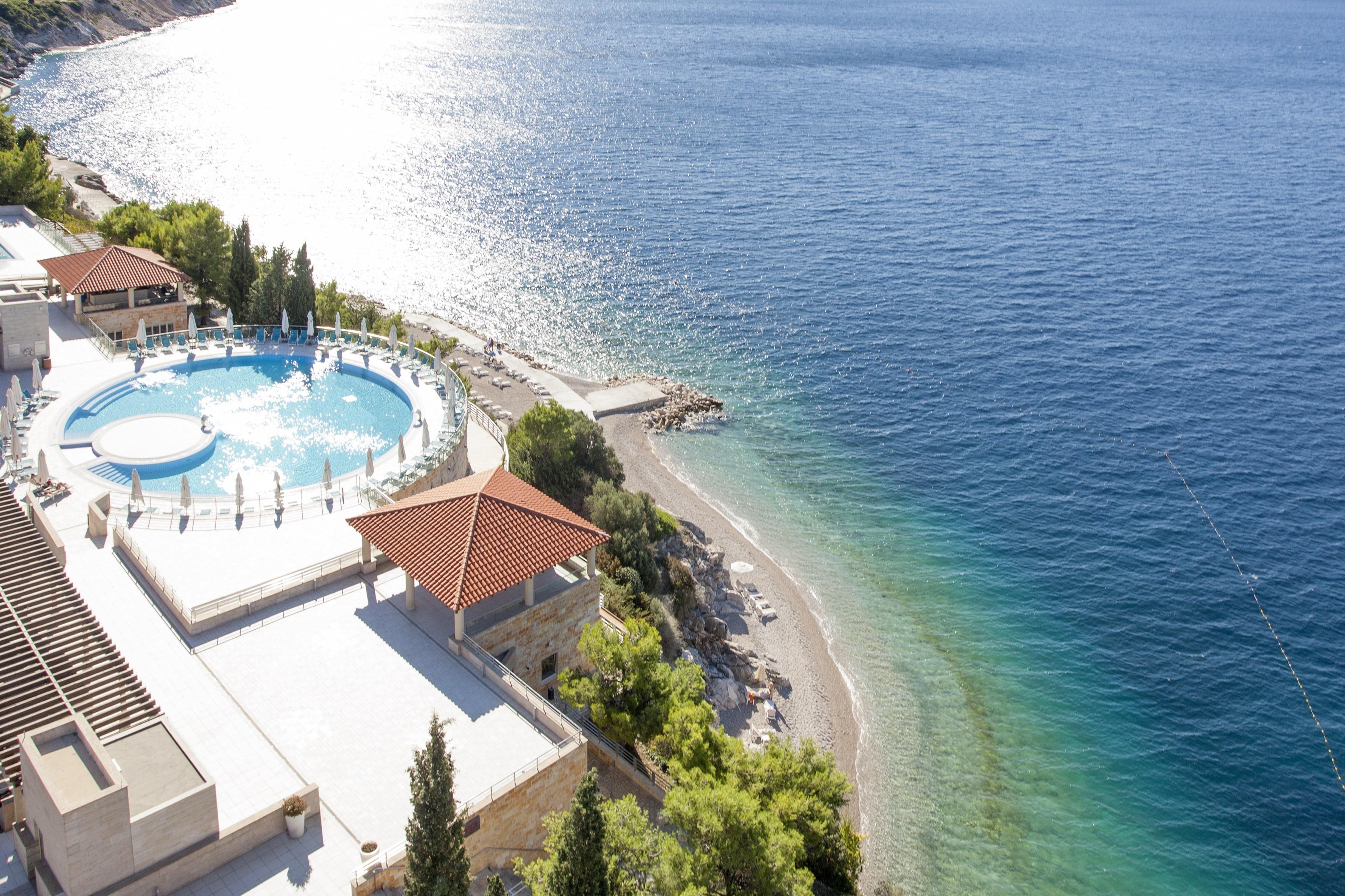 Hotel Sun Gardens Dubrovnik Orasac Esterno foto The beach at the hotel